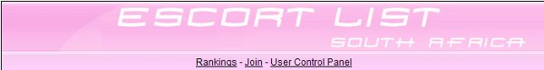 Escort List South Africa